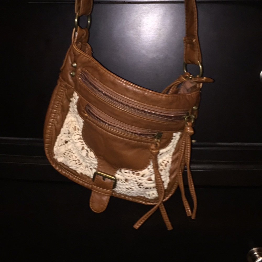 Leather cross body purse
